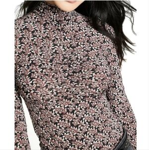 NWT  ISABEL MARANT "Truey" Printed Top SZ 36 Ruched Turtleneck Silky Jersey